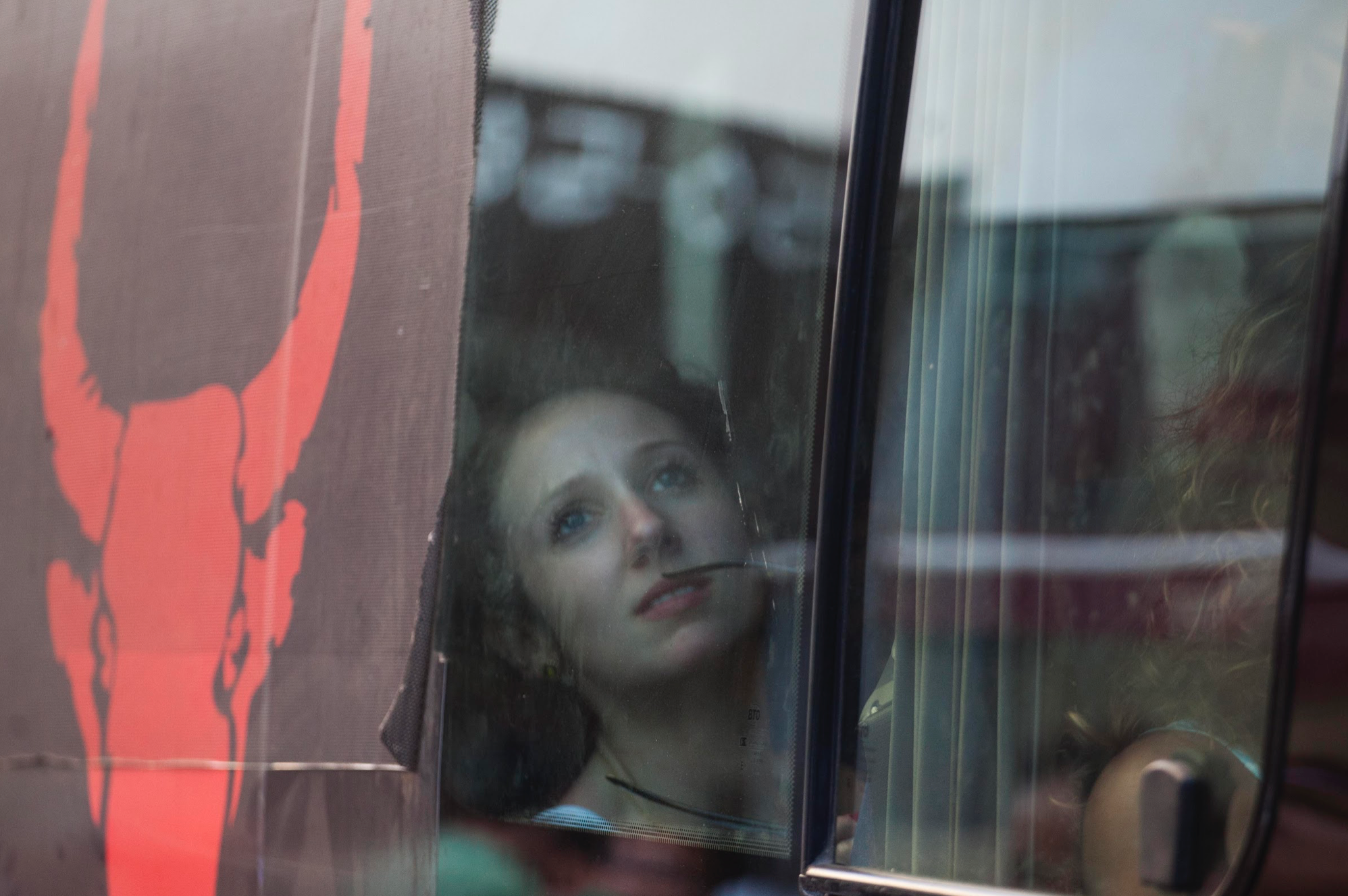 Woman on bus